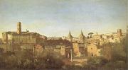 Jean Baptiste Camille  Corot The Forum Seen from the Farnese Gardens (mk05) oil painting